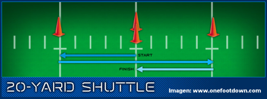 Shuttle 20 yardas